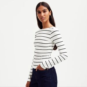 Madewell long sleeved scoop neck striped tee - S